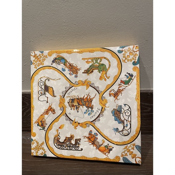 HERMES Paris "Vue du Carosse de la Galere la Reale" Silk Red Blue White Scarf - Picture 5 of 16